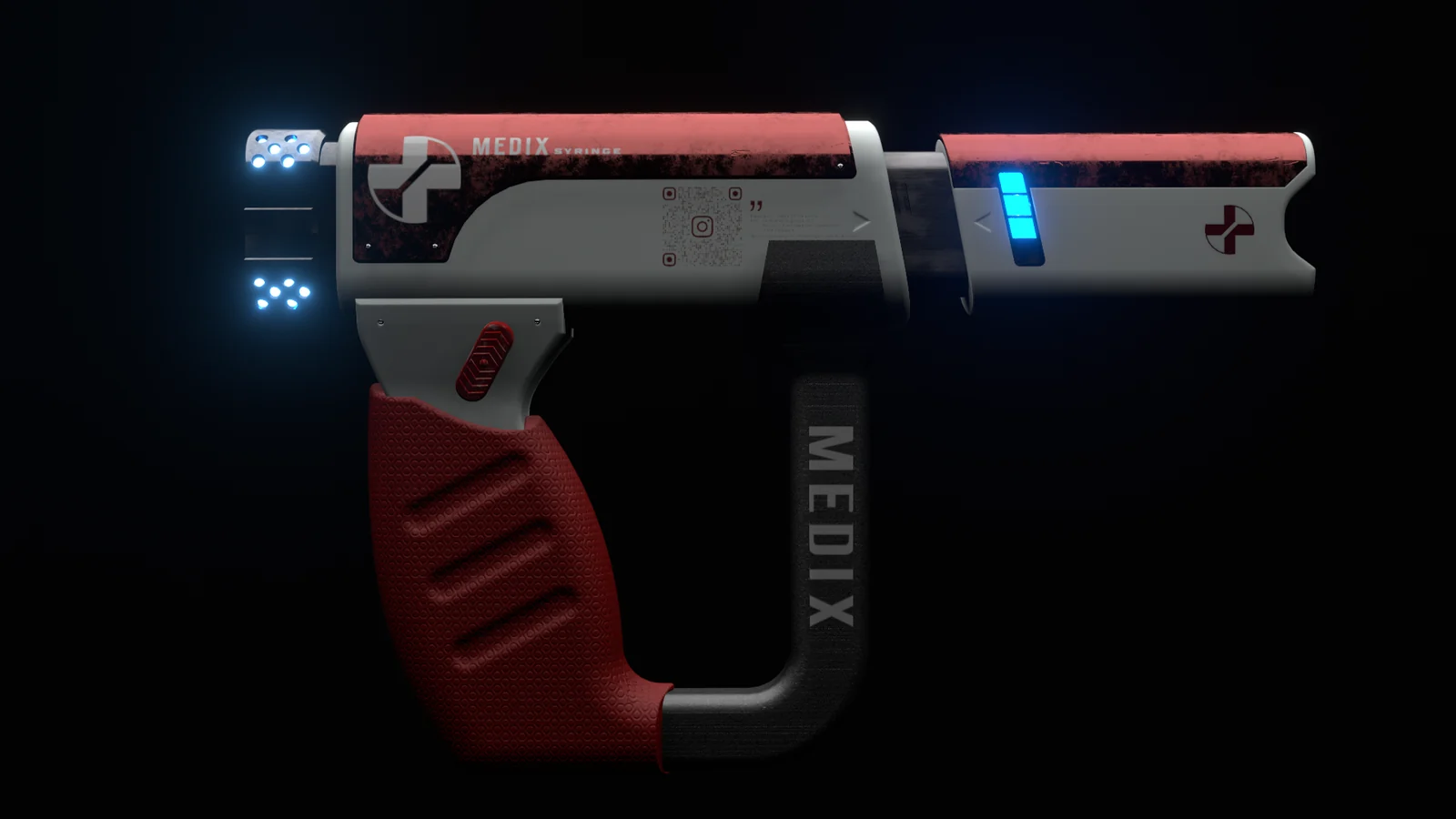 Full product render with illuminated details / 带发光细节的完整产品渲染