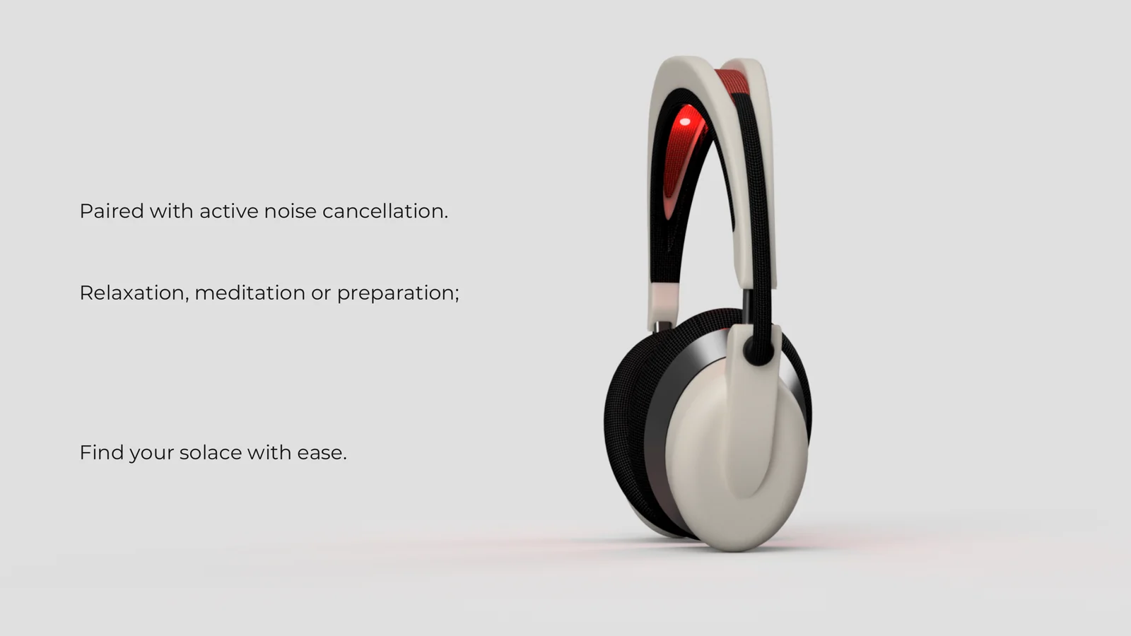 Side view of the RÓA SOLUS headphone concept / RÓA SOLUS 耳机概念侧视图